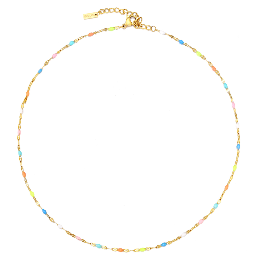 Aurora Kolorowy Naszyjnik Choker | Złoty i Wodoodporny