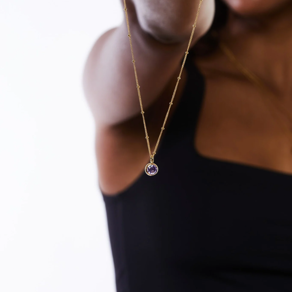 Malwina Naszyjnik z Kamieniem Urodzinowym | Złoty i Wodoodporny