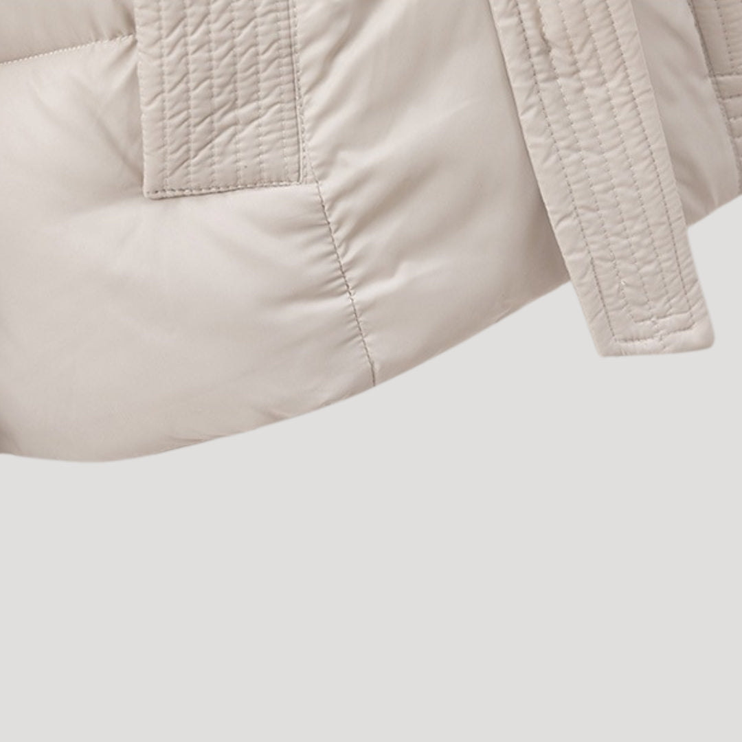 Brygida Pikowany Płaszcz Damski z Paskiem | Zimowy i Elegancki Butik Modowy