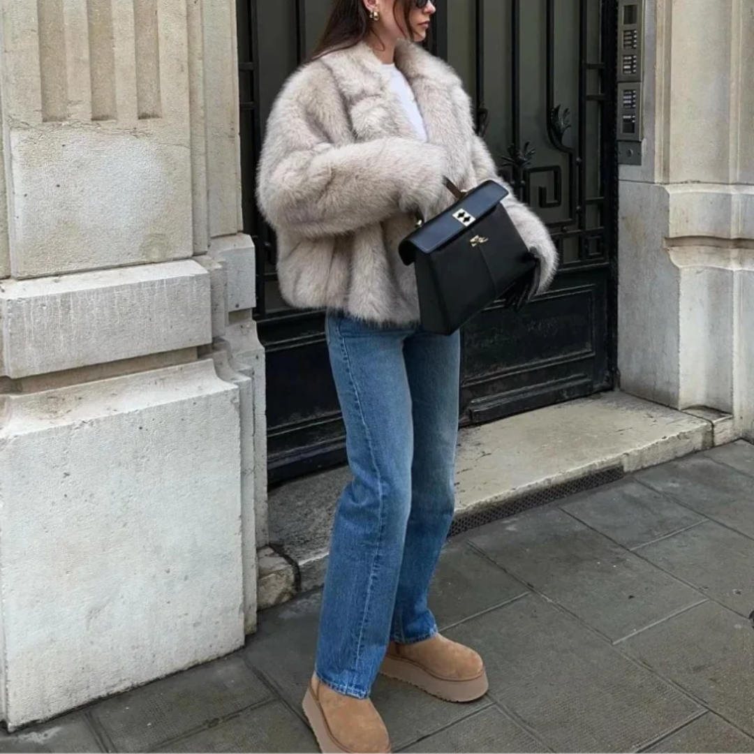 Chona Kurtka Damska ze Sztucznego Futra | Krótka i Elegancka Butik Modowy