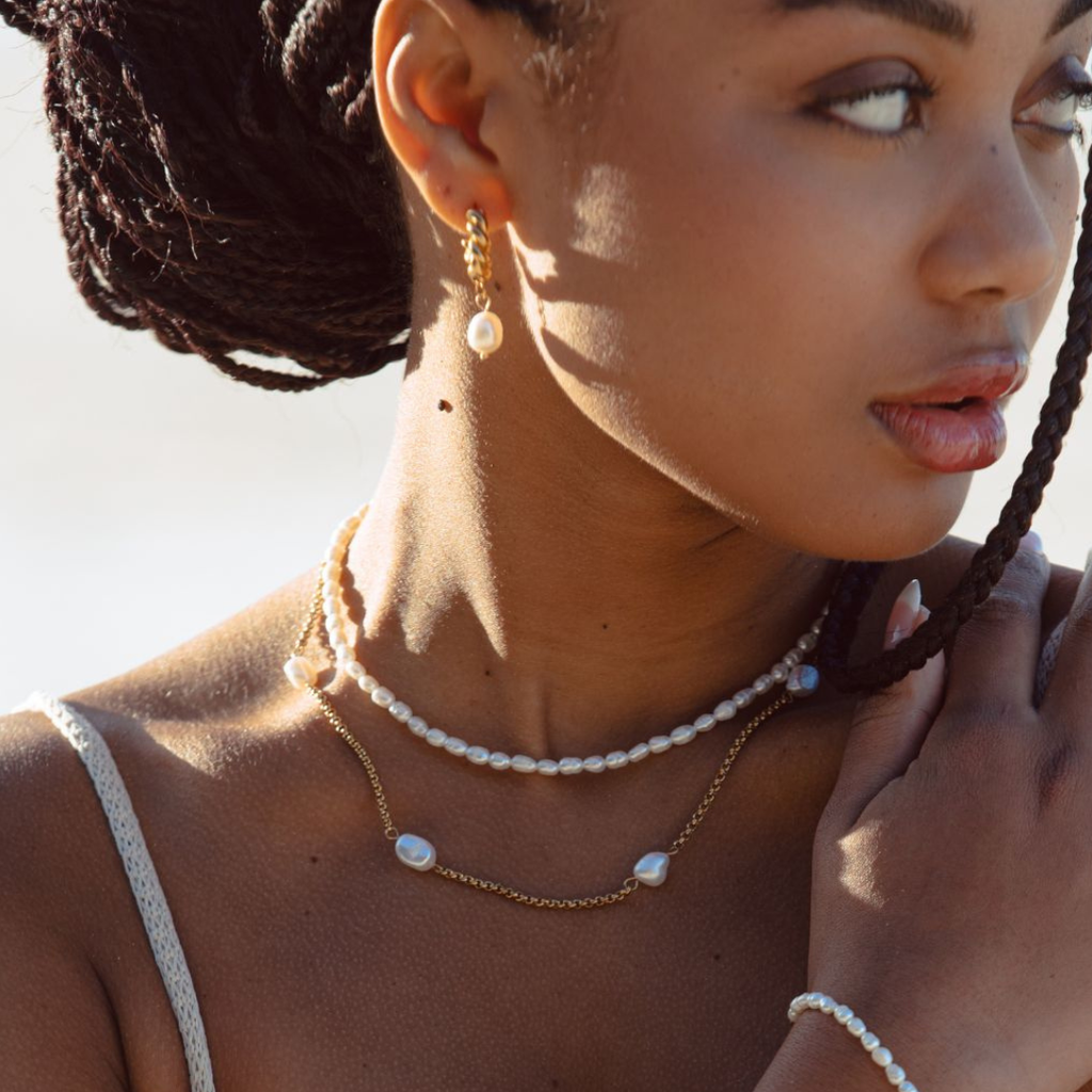 Amelie Naszyjnik z Pereł Słodkowodnych | Regulowany i Złoty