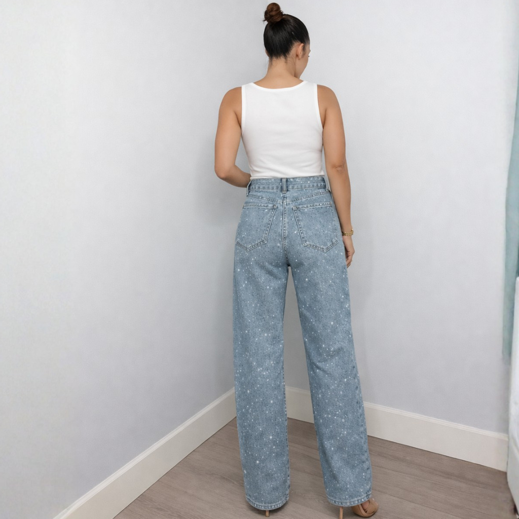 Lorenza Jeansy Damskie z Wysokim Stanem | Stylowe i Modne Butik Modowy