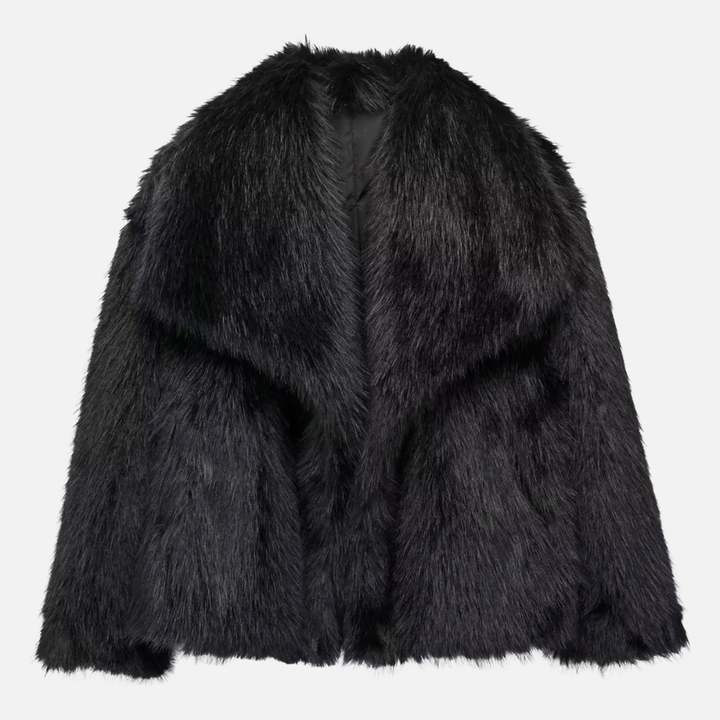 Theadora Kurtka Oversize Damska | Futro Ekologiczne z Kołnierzem Butik Modowy