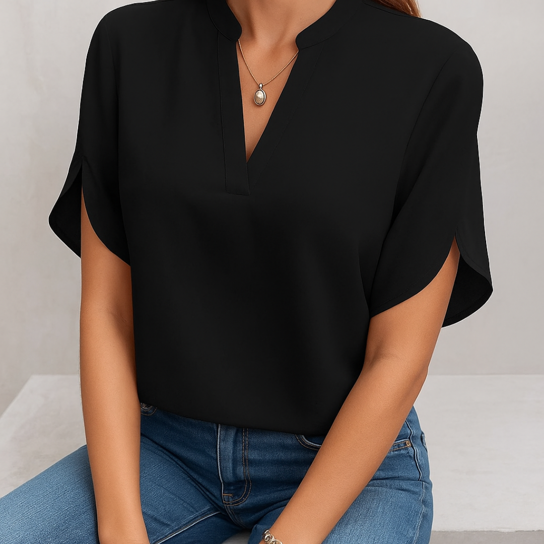 Analyn | Damska Elegancka Bluzka | Krótki Rękaw