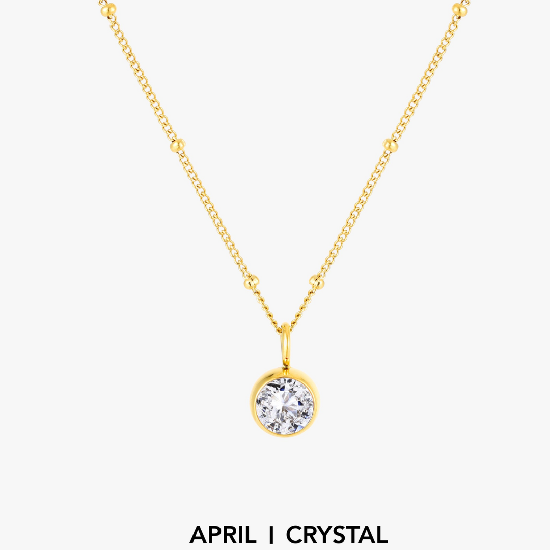 Malwina Naszyjnik z Kamieniem Urodzinowym | Złoty i Wodoodporny