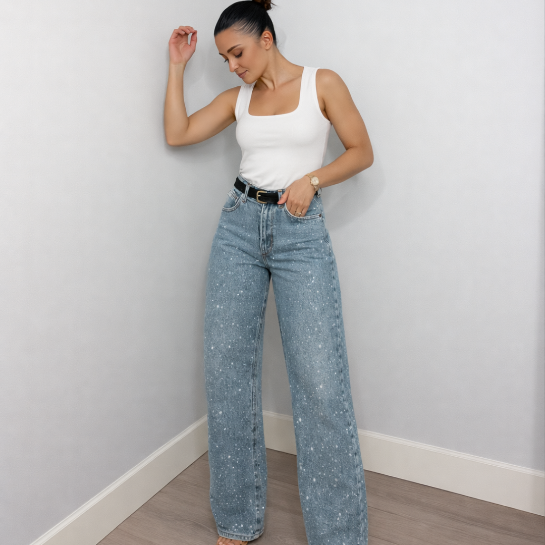 Lorenza Jeansy Damskie z Wysokim Stanem | Stylowe i Modne Butik Modowy