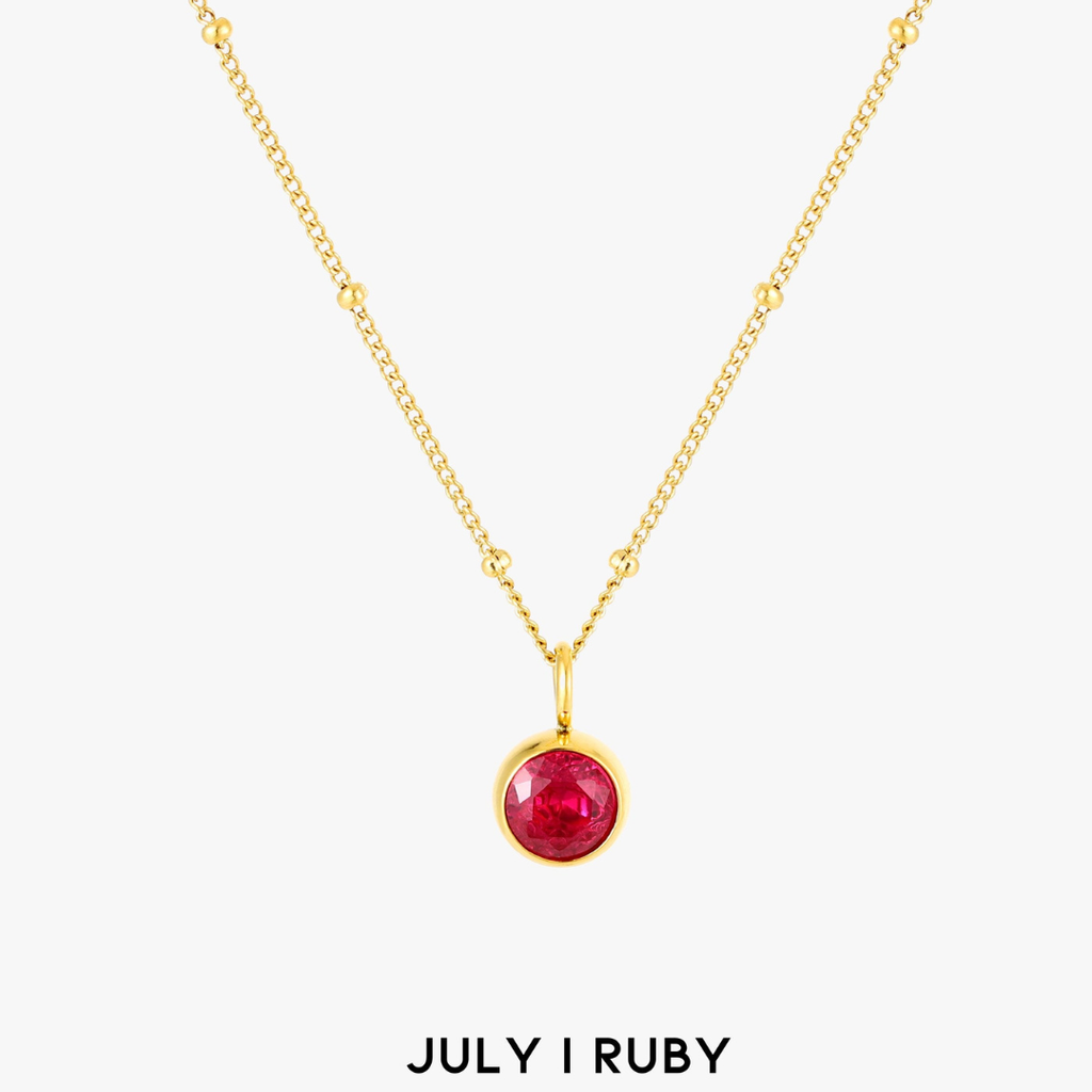 Malwina Naszyjnik z Kamieniem Urodzinowym | Złoty i Wodoodporny