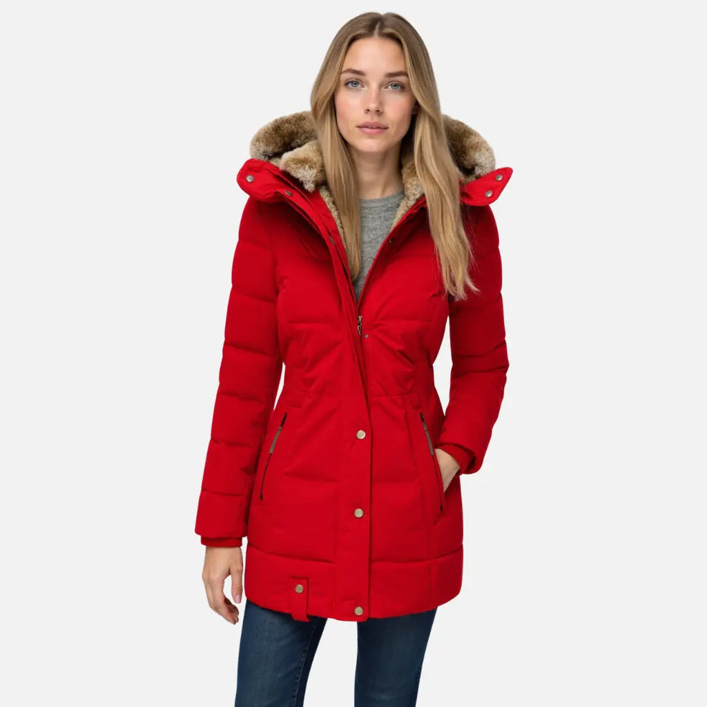 Cecilie Damski Płaszcz Zimowy z Kapturem | Ciepły i Elegancki Butik Modowy