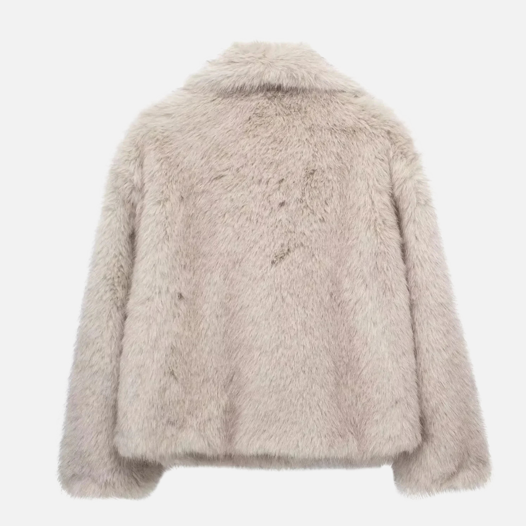 Theadora Kurtka Oversize Damska | Futro Ekologiczne z Kołnierzem Butik Modowy