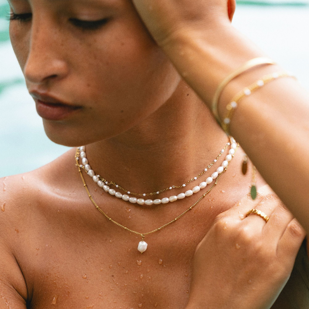 Amelie Naszyjnik z Pereł Słodkowodnych | Regulowany i Złoty