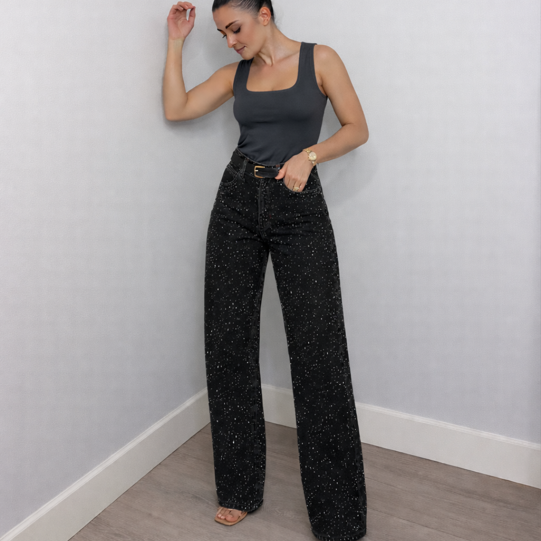 Lorenza Jeansy Damskie z Wysokim Stanem | Stylowe i Modne Butik Modowy