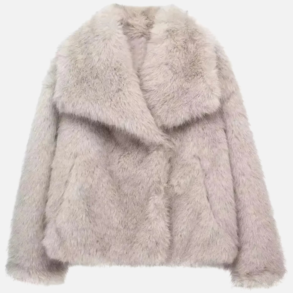 Theadora Kurtka Oversize Damska | Futro Ekologiczne z Kołnierzem Butik Modowy