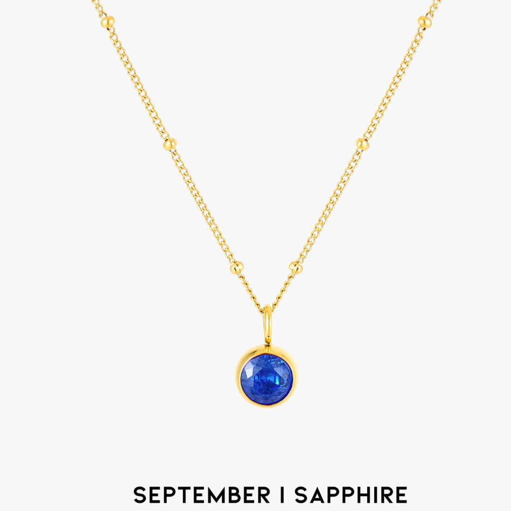 Malwina Naszyjnik z Kamieniem Urodzinowym | Złoty i Wodoodporny