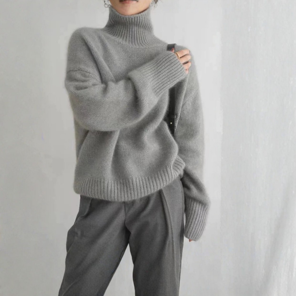 Zofia Sweter Damski z Golfem | Luźny i Elegancki Butik Modowy