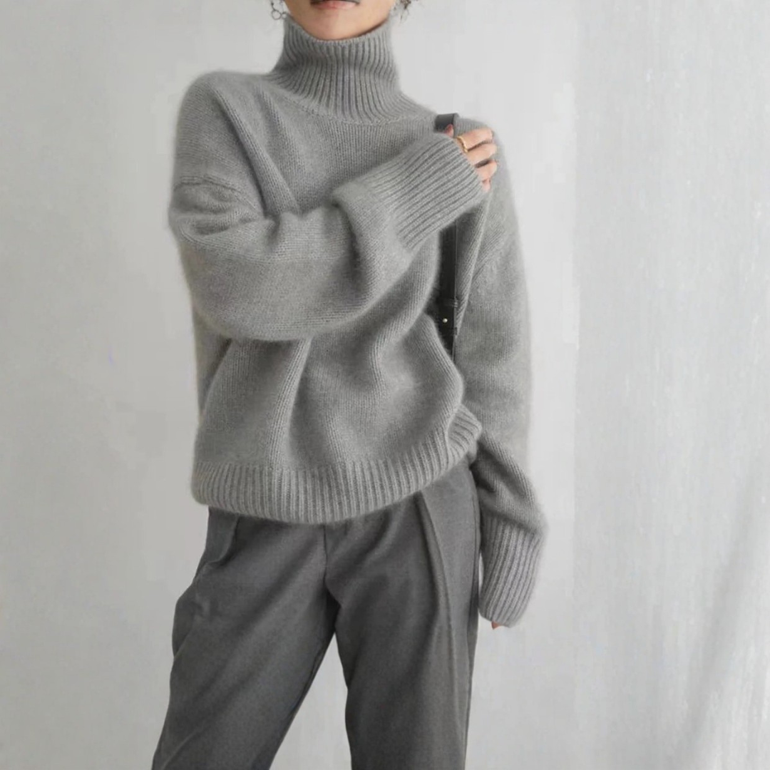 Zofia Sweter Damski z Golfem | Luźny i Elegancki Butik Modowy