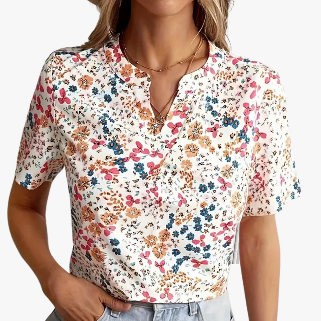 Victoria | Damska Bluzka Vintage | Kwiatowy Nadruk