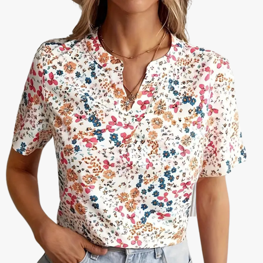 Victoria | Damska Bluzka Vintage | Kwiatowy Nadruk