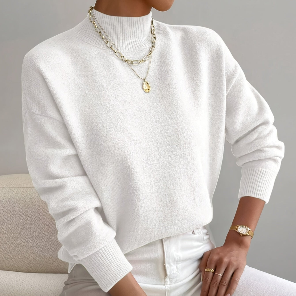 Edna Klasyczny Sweter Damski | Miękki z Okrągłym Dekoltem Butik Modowy