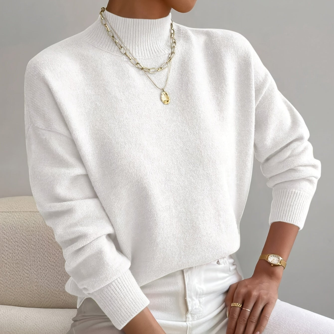 Edna Klasyczny Sweter Damski | Miękki z Okrągłym Dekoltem Butik Modowy