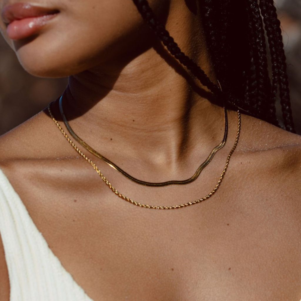 Lucyna Naszyjnik Warstwowy | Złoty i Wodoodporny