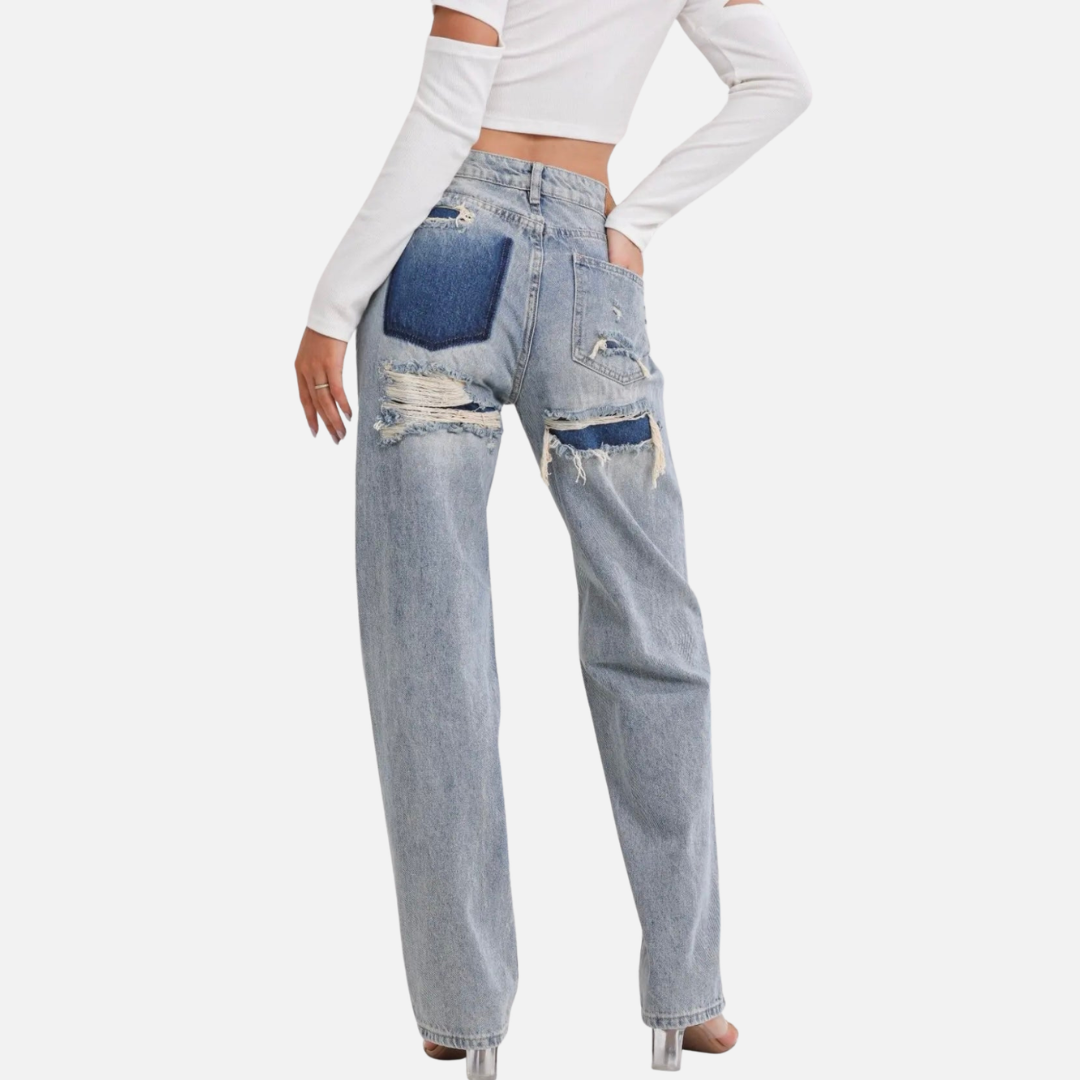 Amalja Jeansy Damskie z Wysokim Stanem | Modne i Stylowe Butik Modowy