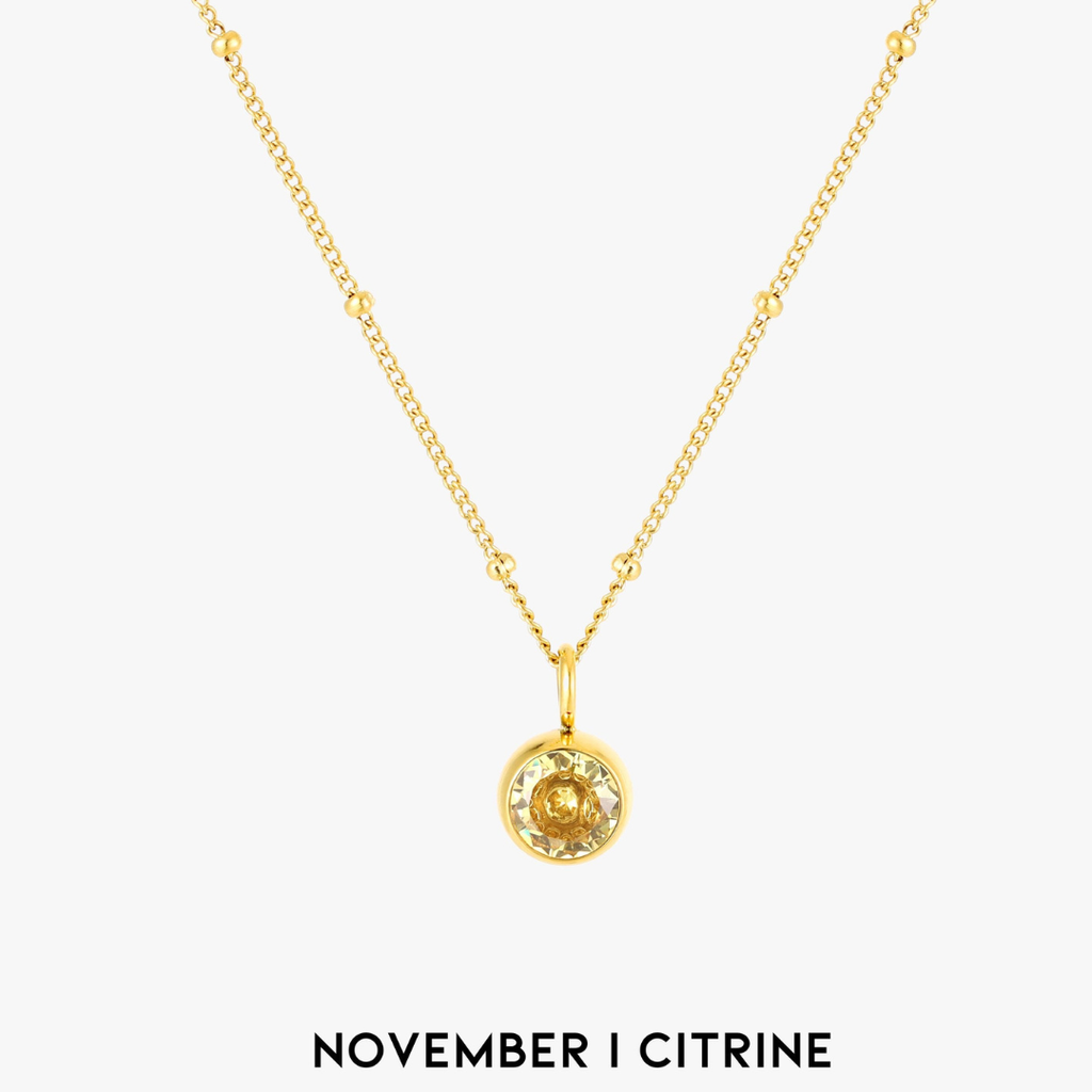 Malwina Naszyjnik z Kamieniem Urodzinowym | Złoty i Wodoodporny