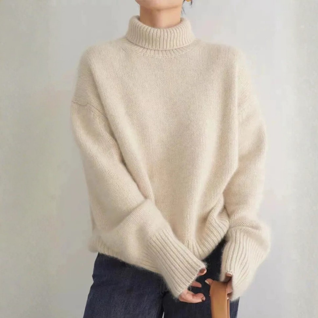 Zofia Sweter Damski z Golfem | Luźny i Elegancki Butik Modowy