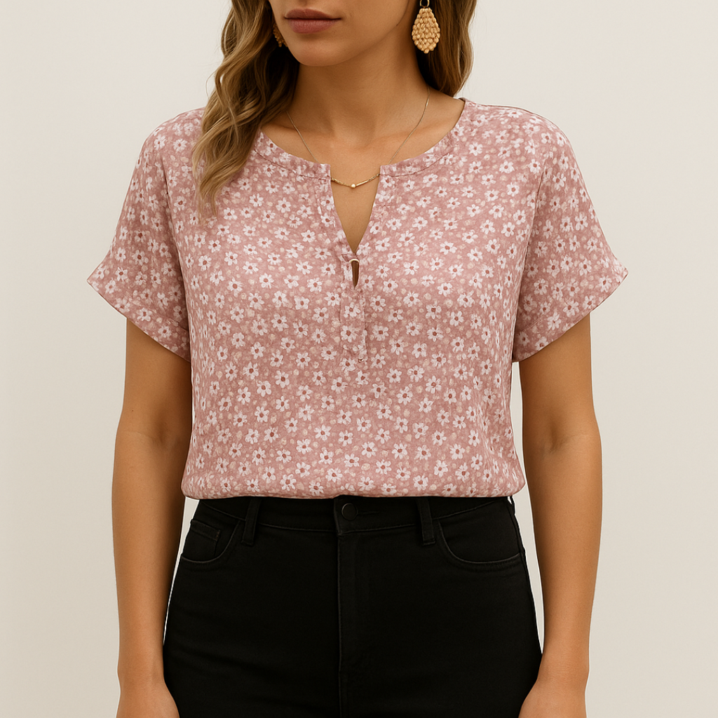 Victoria | Damska Bluzka Vintage | Kwiatowy Nadruk