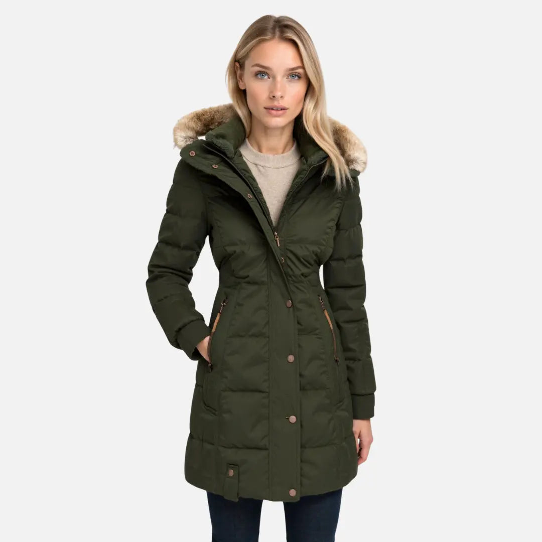 Cecilie Damski Płaszcz Zimowy z Kapturem | Ciepły i Elegancki Butik Modowy