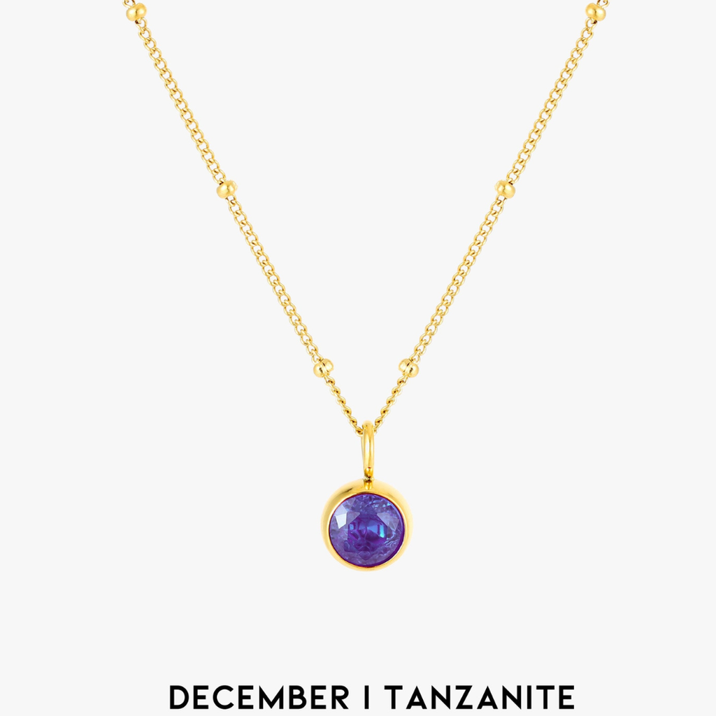 Malwina Naszyjnik z Kamieniem Urodzinowym | Złoty i Wodoodporny