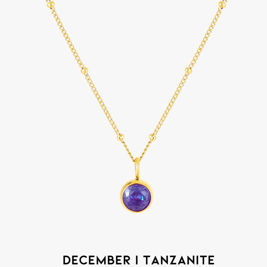 Malwina Naszyjnik z Kamieniem Urodzinowym | Złoty i Wodoodporny