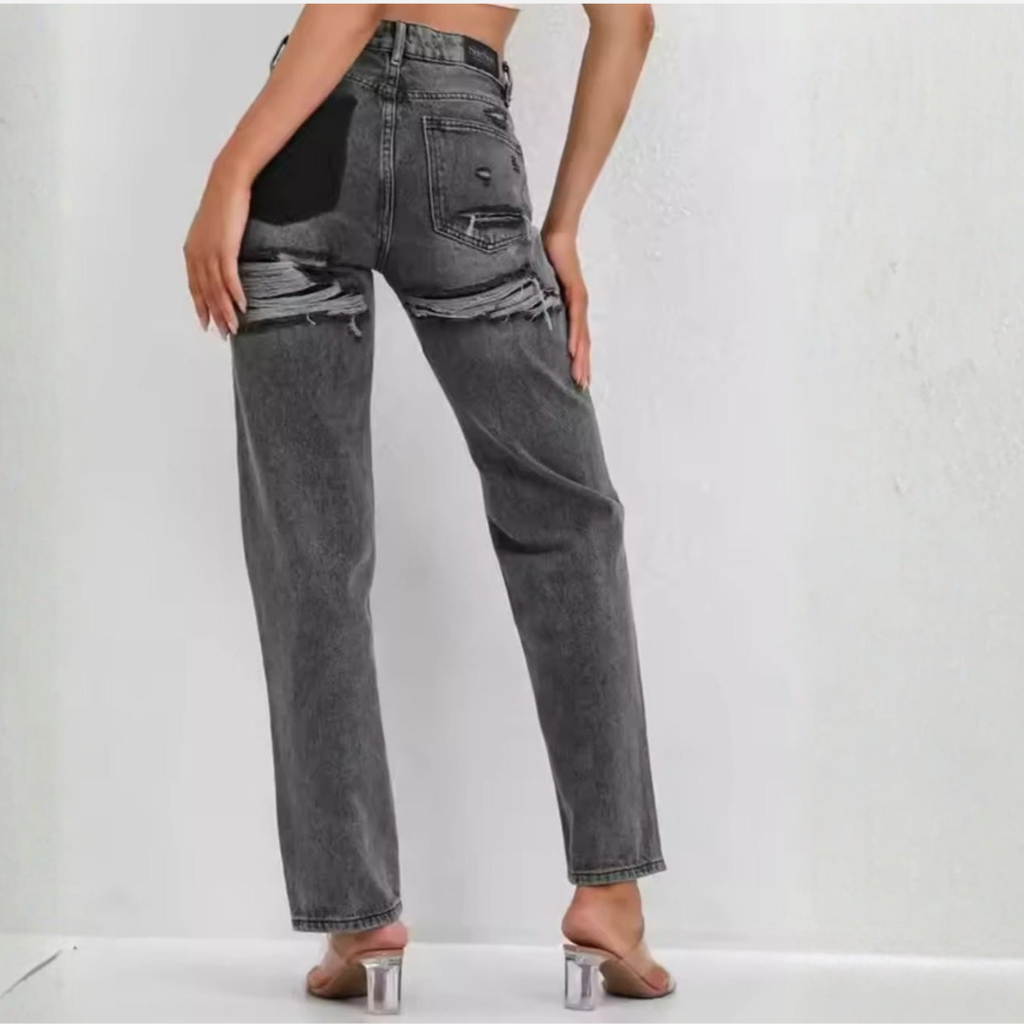 Amalja Jeansy Damskie z Wysokim Stanem | Modne i Stylowe Butik Modowy