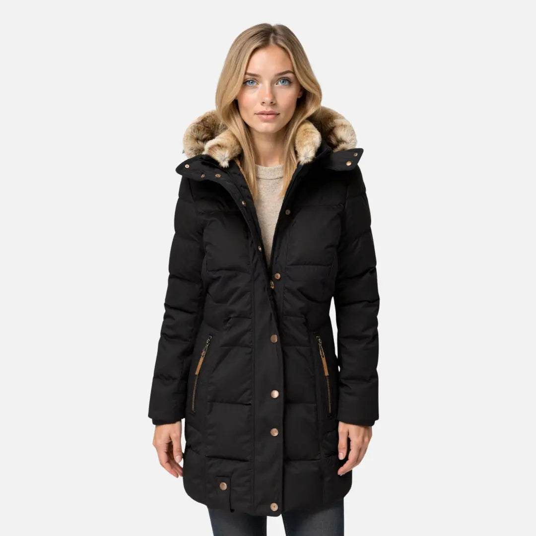 Cecilie Damski Płaszcz Zimowy z Kapturem | Ciepły i Elegancki Butik Modowy