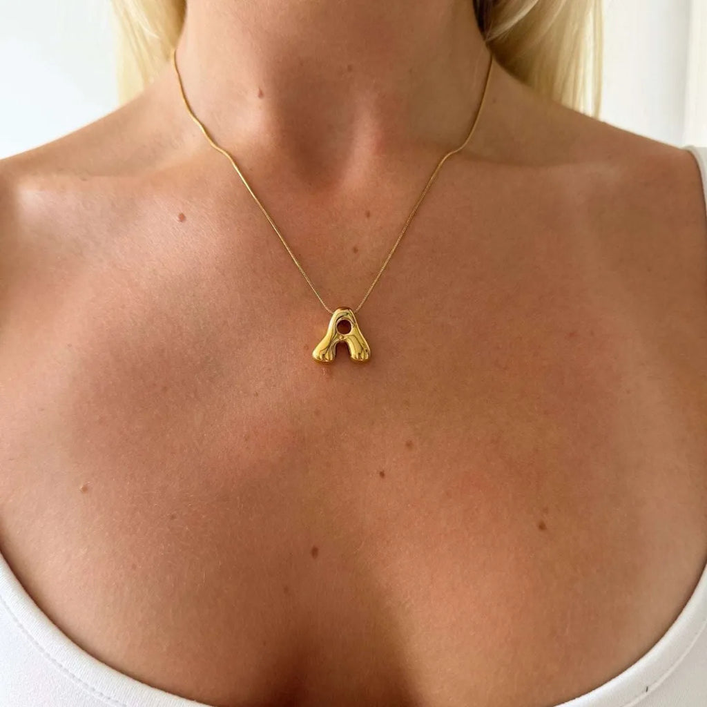 Agata Złoty Naszyjnik z Inicjałem | Naszyjnik personalizowany Butik Modowy