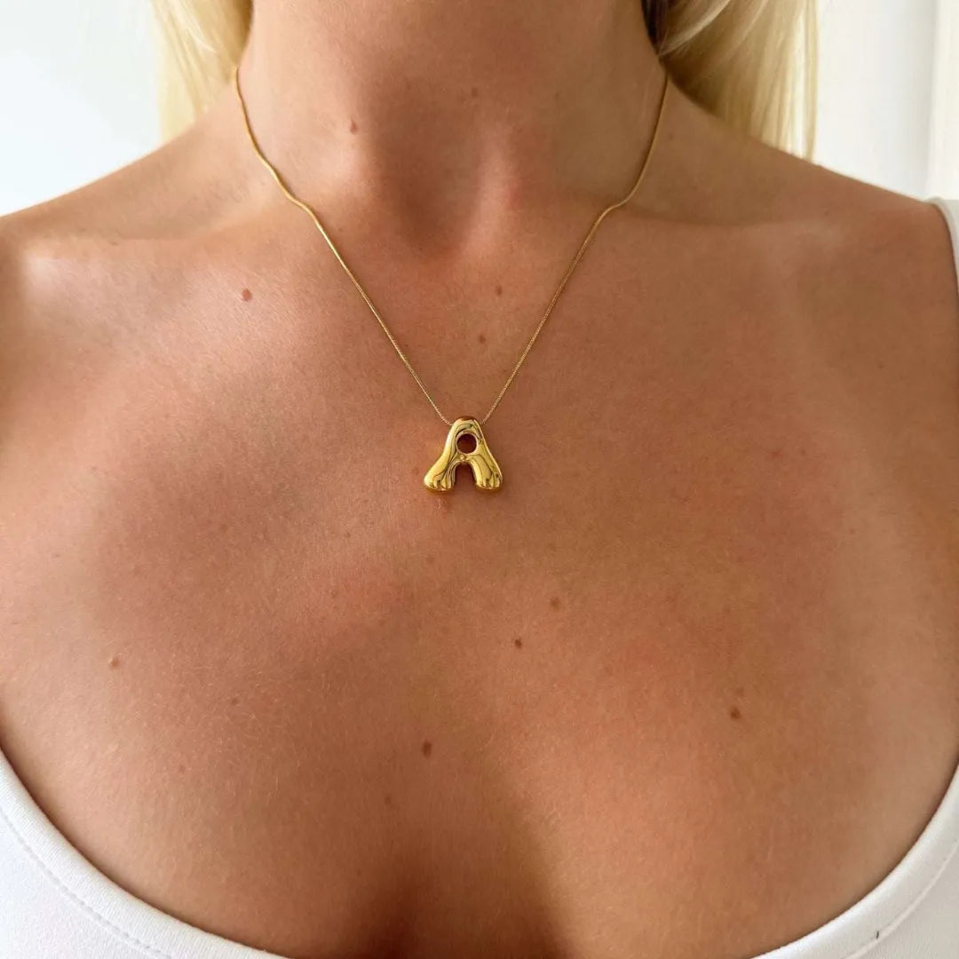 Agata Złoty Naszyjnik z Inicjałem | Naszyjnik personalizowany Butik Modowy