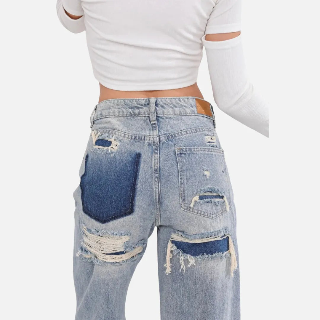 Amalja Jeansy Damskie z Wysokim Stanem | Modne i Stylowe Butik Modowy