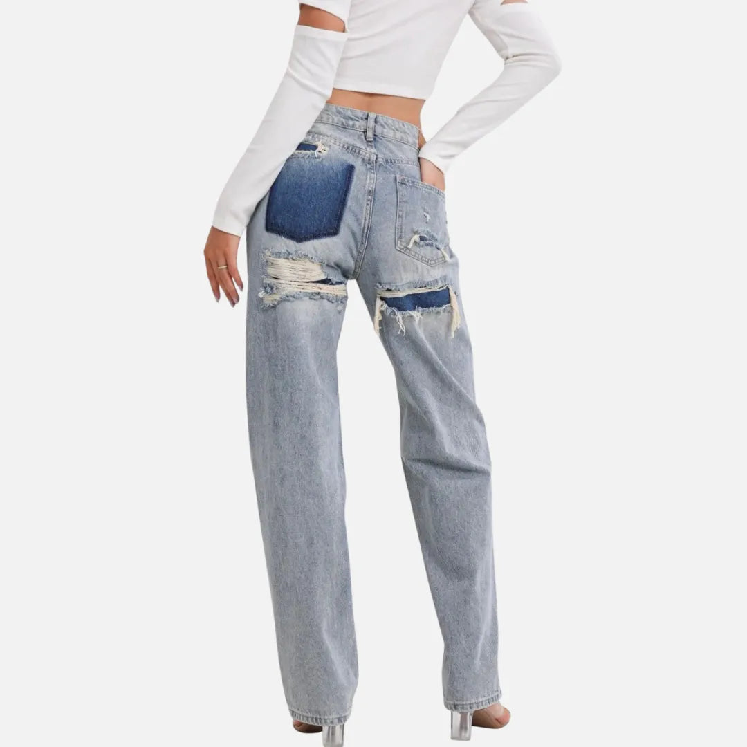 Amalja Jeansy Damskie z Wysokim Stanem | Modne i Stylowe Butik Modowy