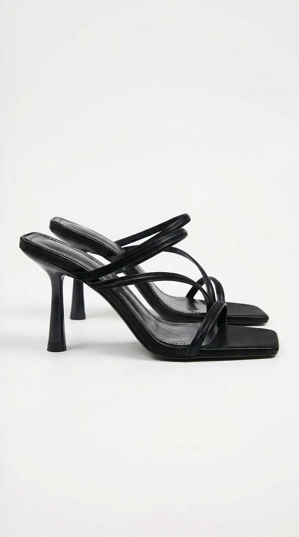 Amanda Sandały Damskie | Eleganckie Paski, Wąski Obcas, Skóra PU Butik Modowy