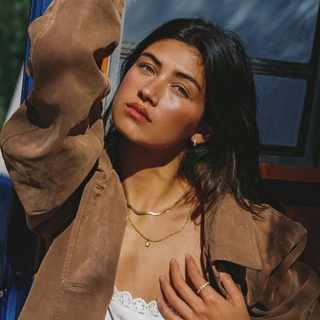 Amara Naszyjnik Herringbone | Złoty i Wodoodporny Butik Modowy