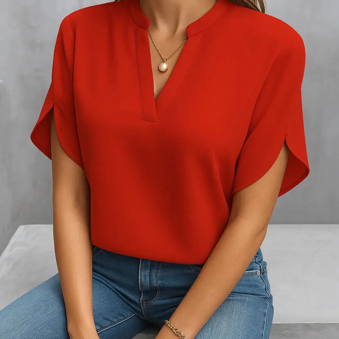 Analyn | Damska Elegancka Bluzka | Krótki Rękaw Butik Modowy