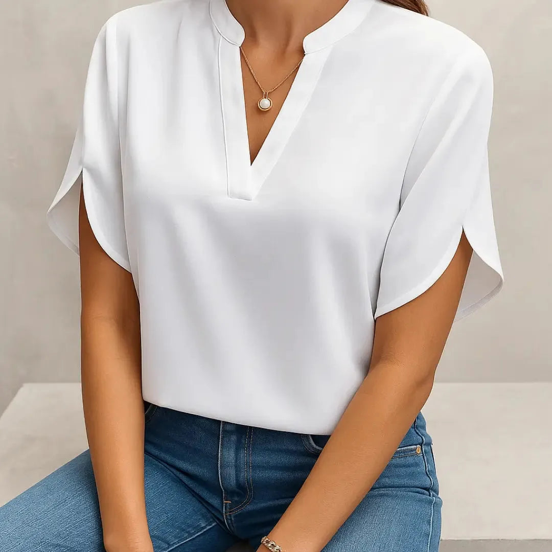 Analyn | Damska Elegancka Bluzka | Krótki Rękaw Butik Modowy