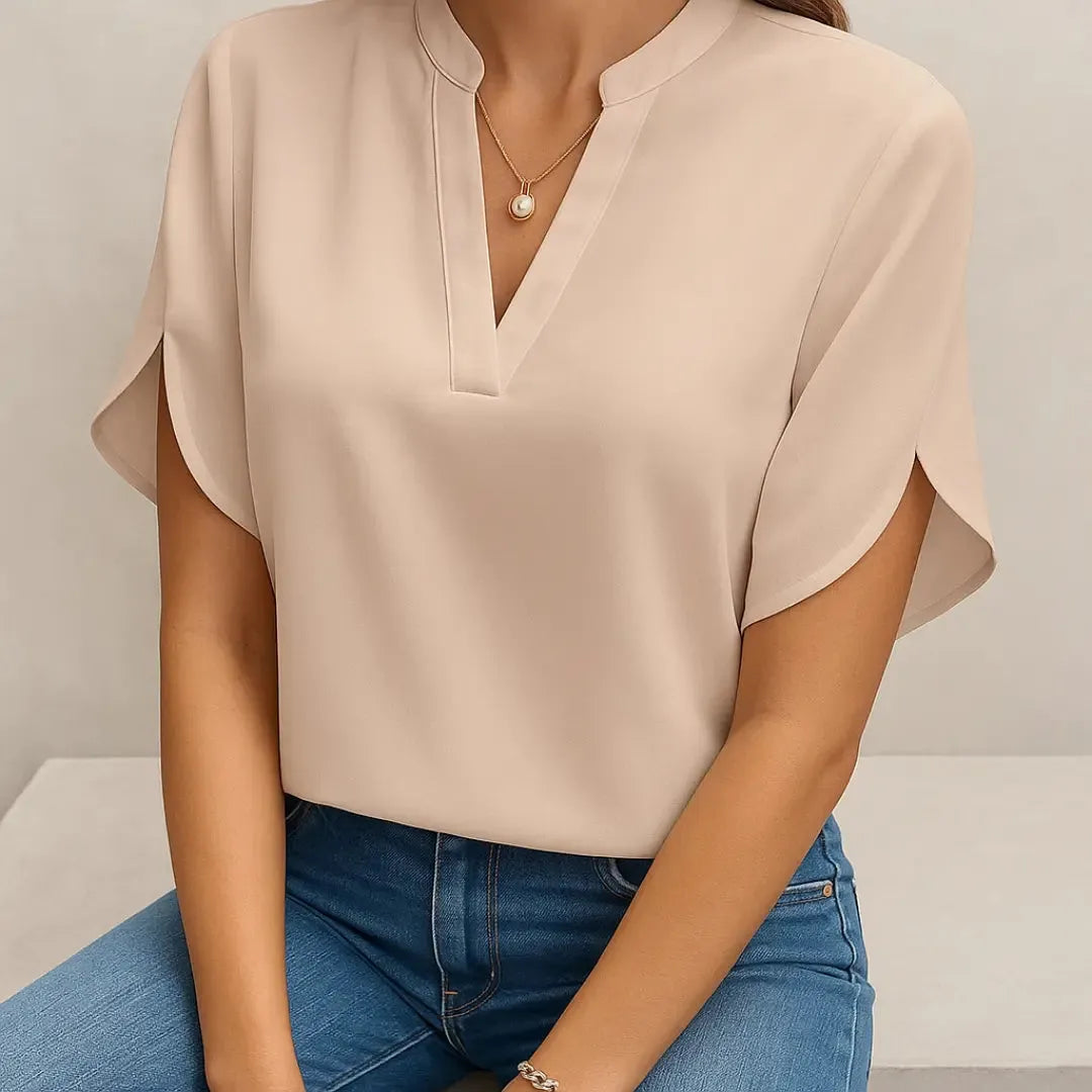 Analyn | Damska Elegancka Bluzka | Krótki Rękaw Butik Modowy