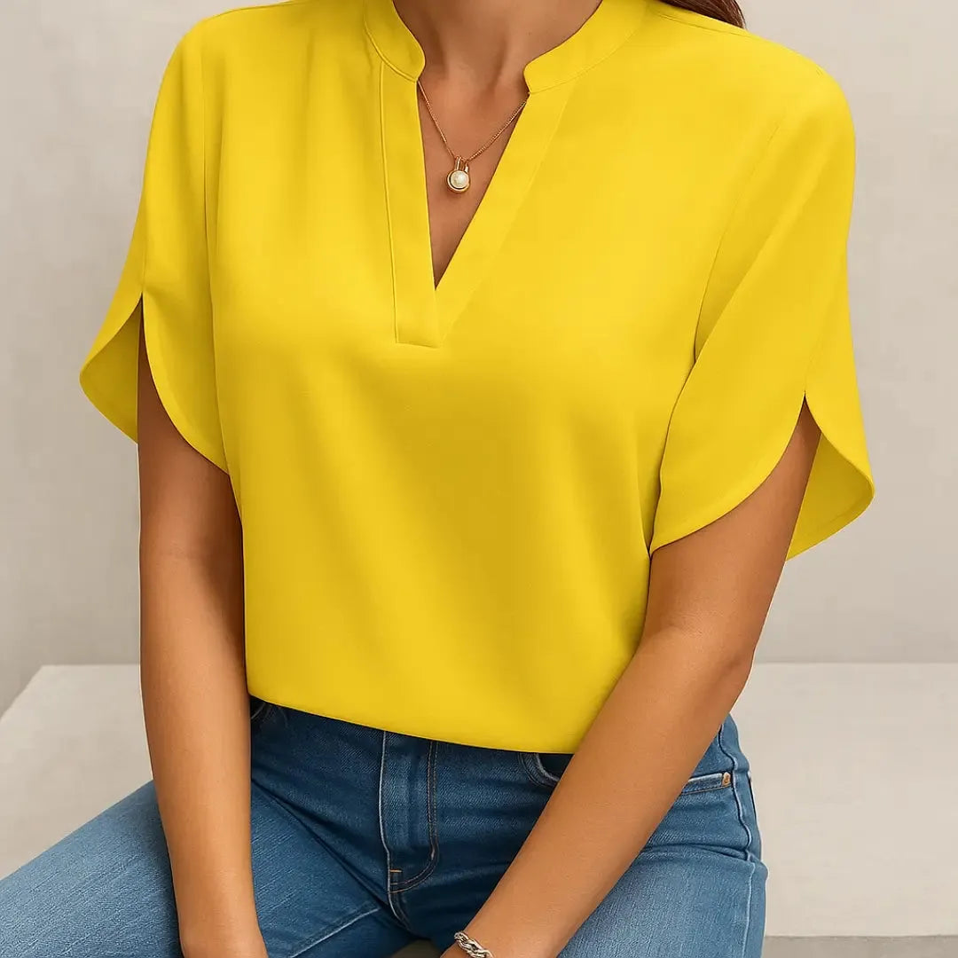 Analyn | Damska Elegancka Bluzka | Krótki Rękaw Butik Modowy