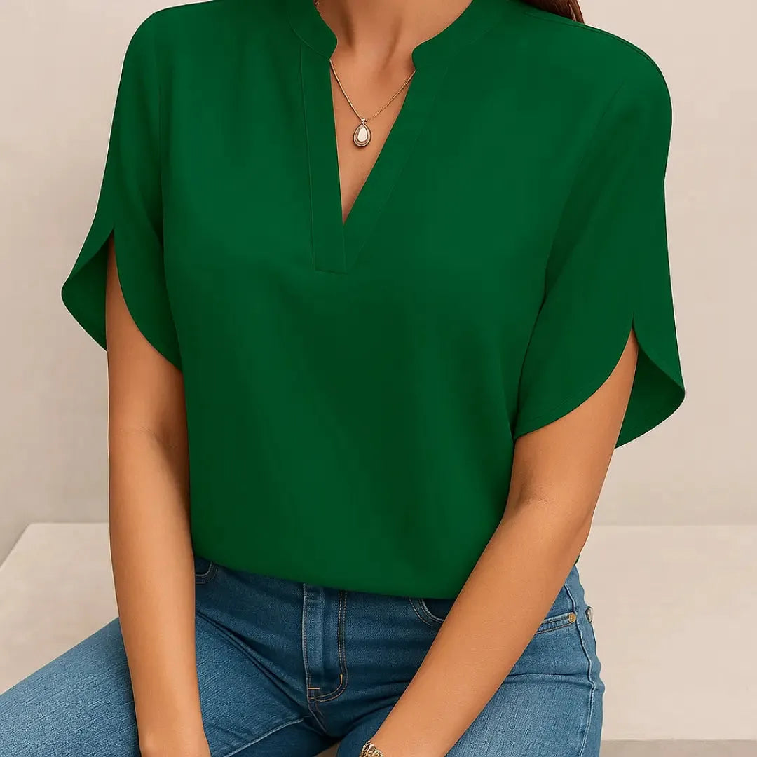 Analyn | Damska Elegancka Bluzka | Krótki Rękaw Butik Modowy