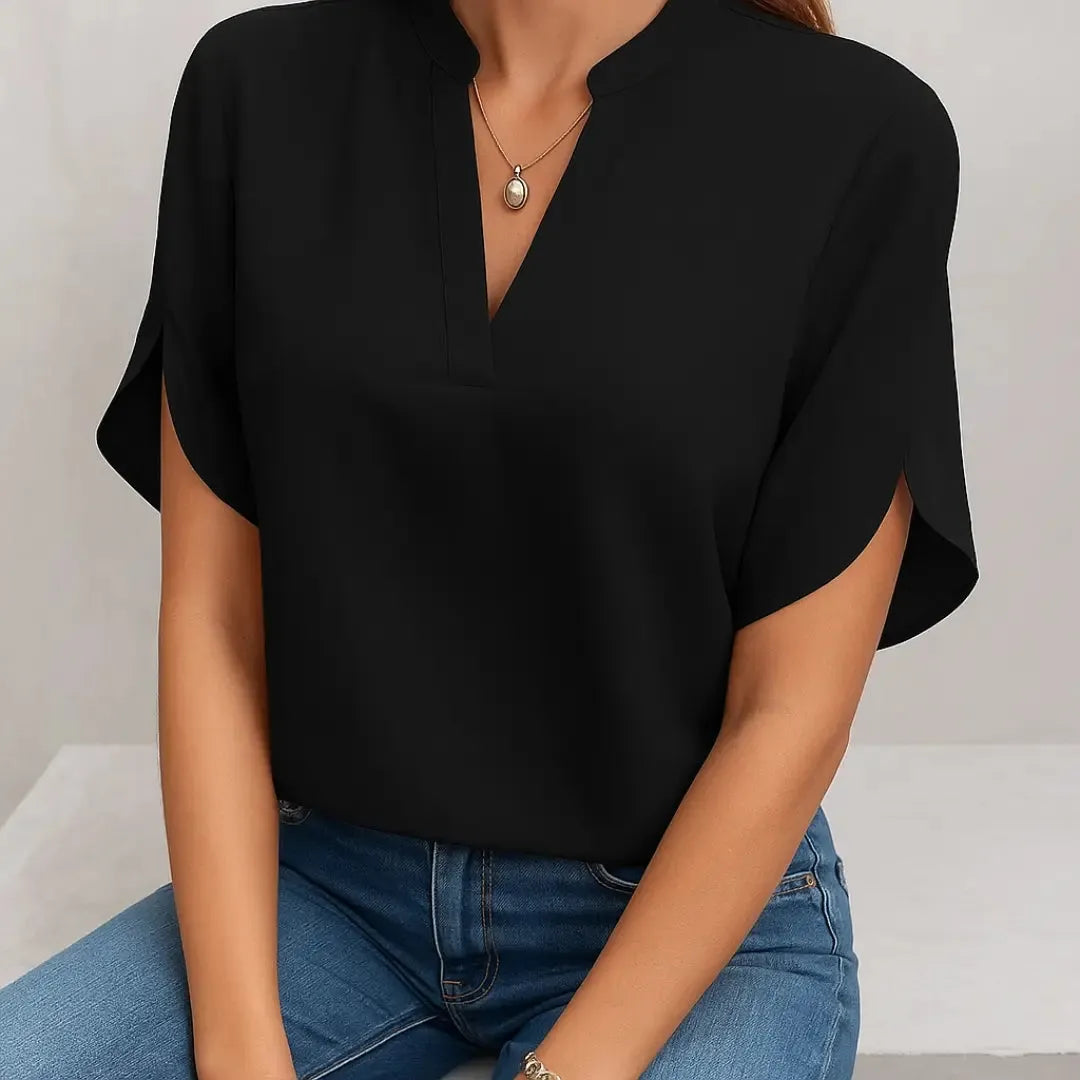 Analyn | Damska Elegancka Bluzka | Krótki Rękaw Butik Modowy