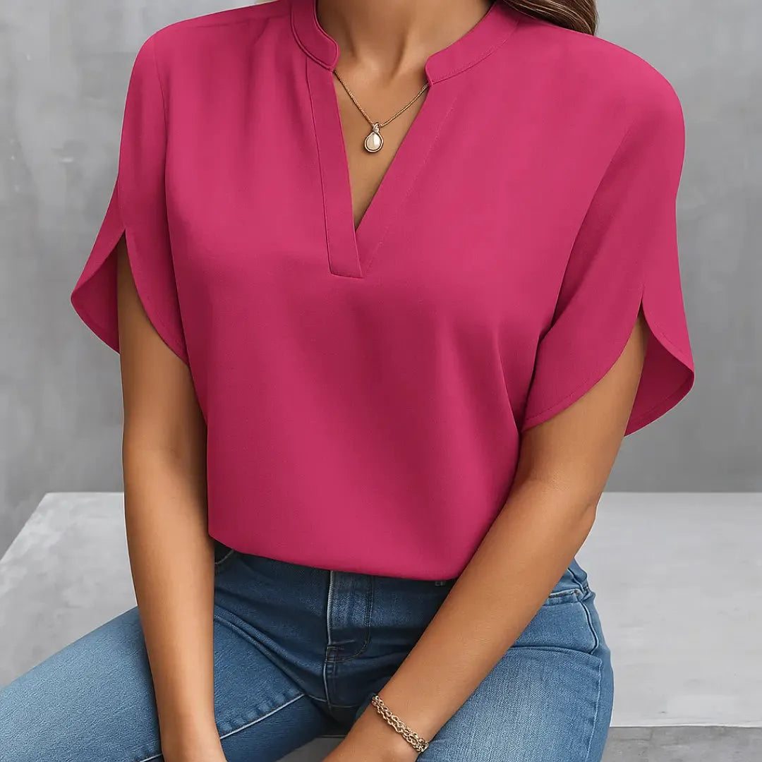 Analyn | Damska Elegancka Bluzka | Krótki Rękaw Butik Modowy