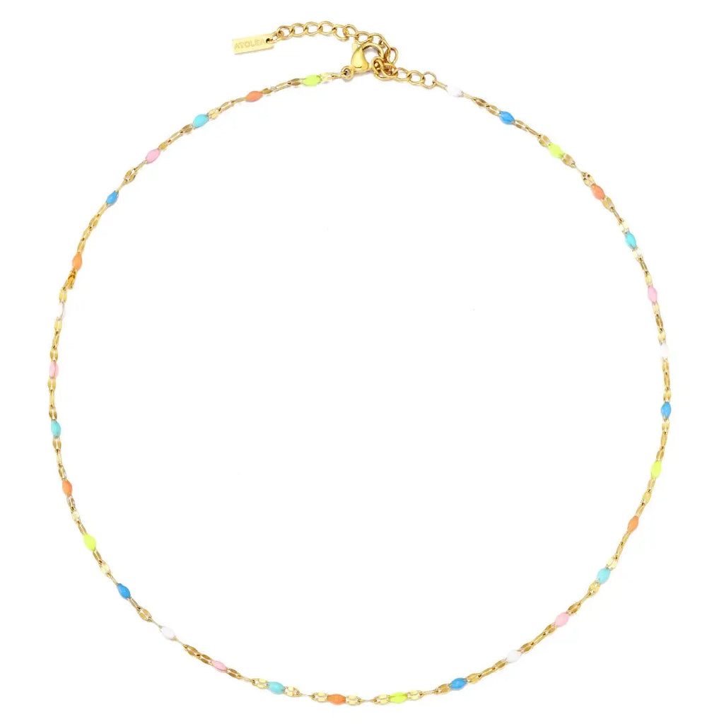 Aurora Kolorowy Naszyjnik Choker | Złoty i Wodoodporny Butik Modowy