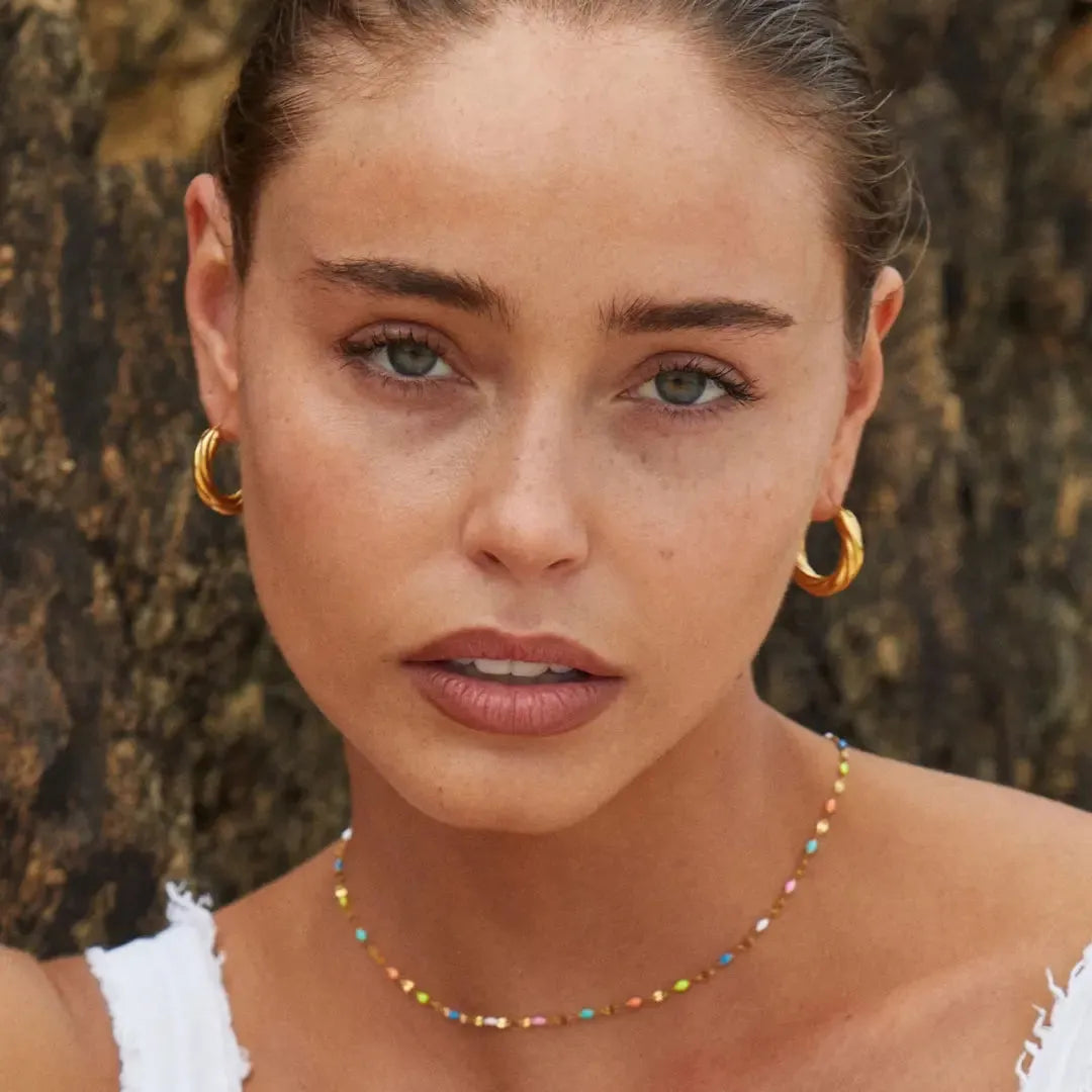 Aurora Kolorowy Naszyjnik Choker | Złoty i Wodoodporny Butik Modowy