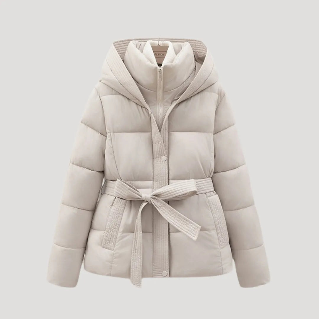 Brygida Pikowany Płaszcz Damski z Paskiem | Zimowy i Elegancki Butik Modowy