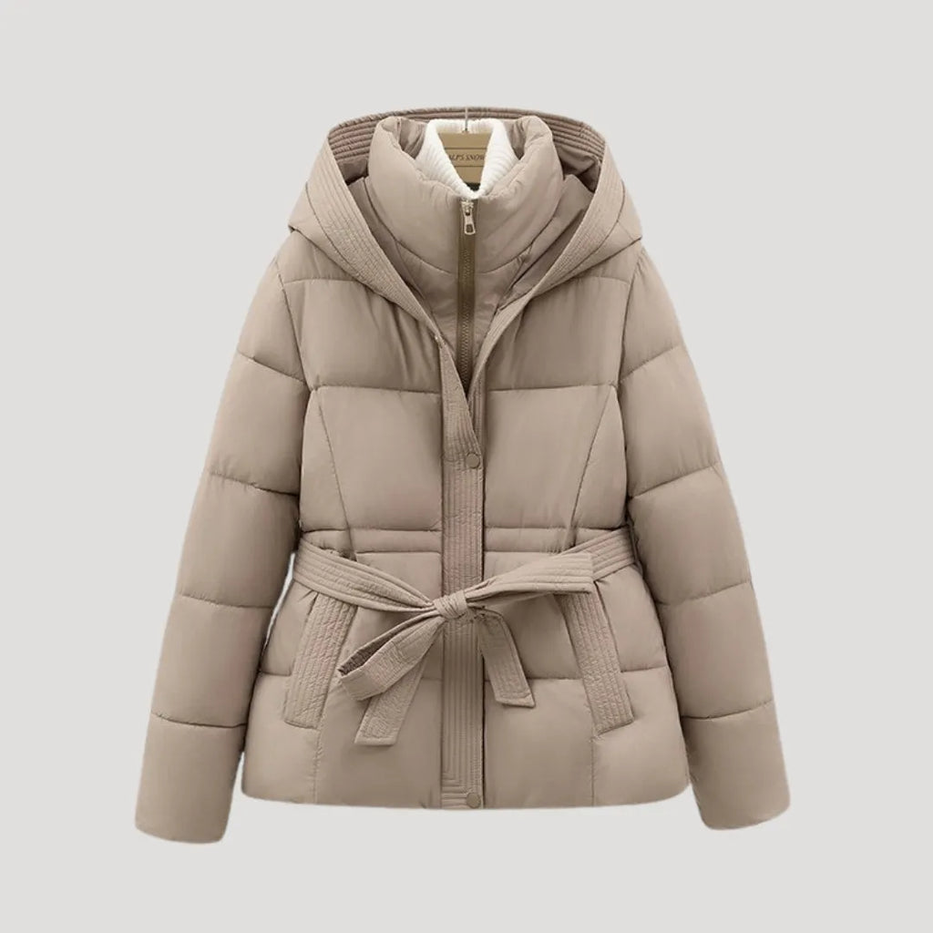 Brygida Pikowany Płaszcz Damski z Paskiem | Zimowy i Elegancki Butik Modowy